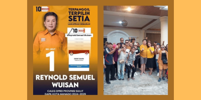 Caleg Reynold Wuisan Diterima Baik Jemaat GMIM Imanuel Bahu dalam Acara Pengumpulan Dana HRG 2024